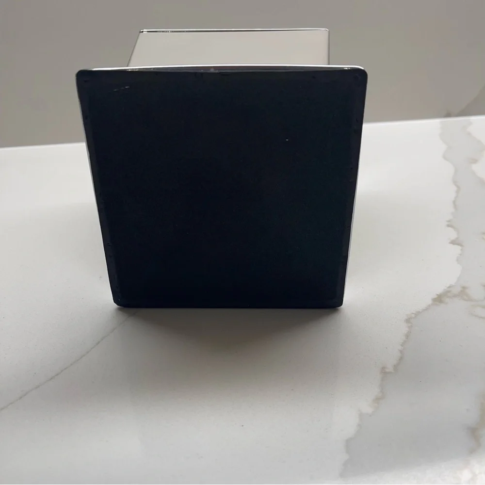 Square Silver cotton ball or swabs. Bathroom container brand new never used